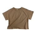 thumbnail image 1 of T-Shirts à Manches Raglan Unis Unisexes pour Enfants, Hauts Décontractés à Col Rond Légers pour Enfants, Été, 1 of 7
