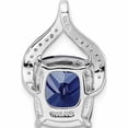 thumbnail image 4 of Sterling Silver Rhodium-Plated Blue Shaped Stone & Cz Chain Slide (21.75 X 13.38) Made In Thailand -Jewelry By Sweet Pea, 4 of 7