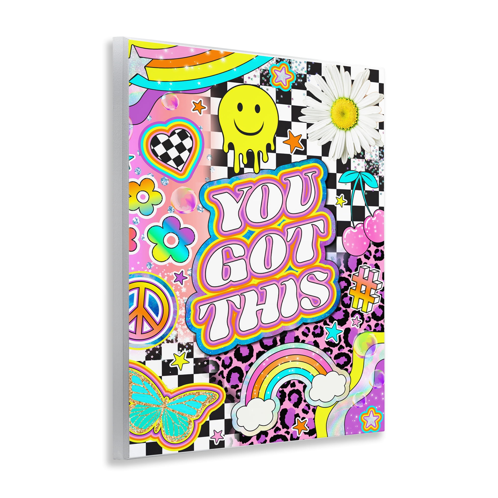 Stupell Industries Groovy You Got This Collage Abstract Painting Unframed Art Print Wall Art, 11 x 14