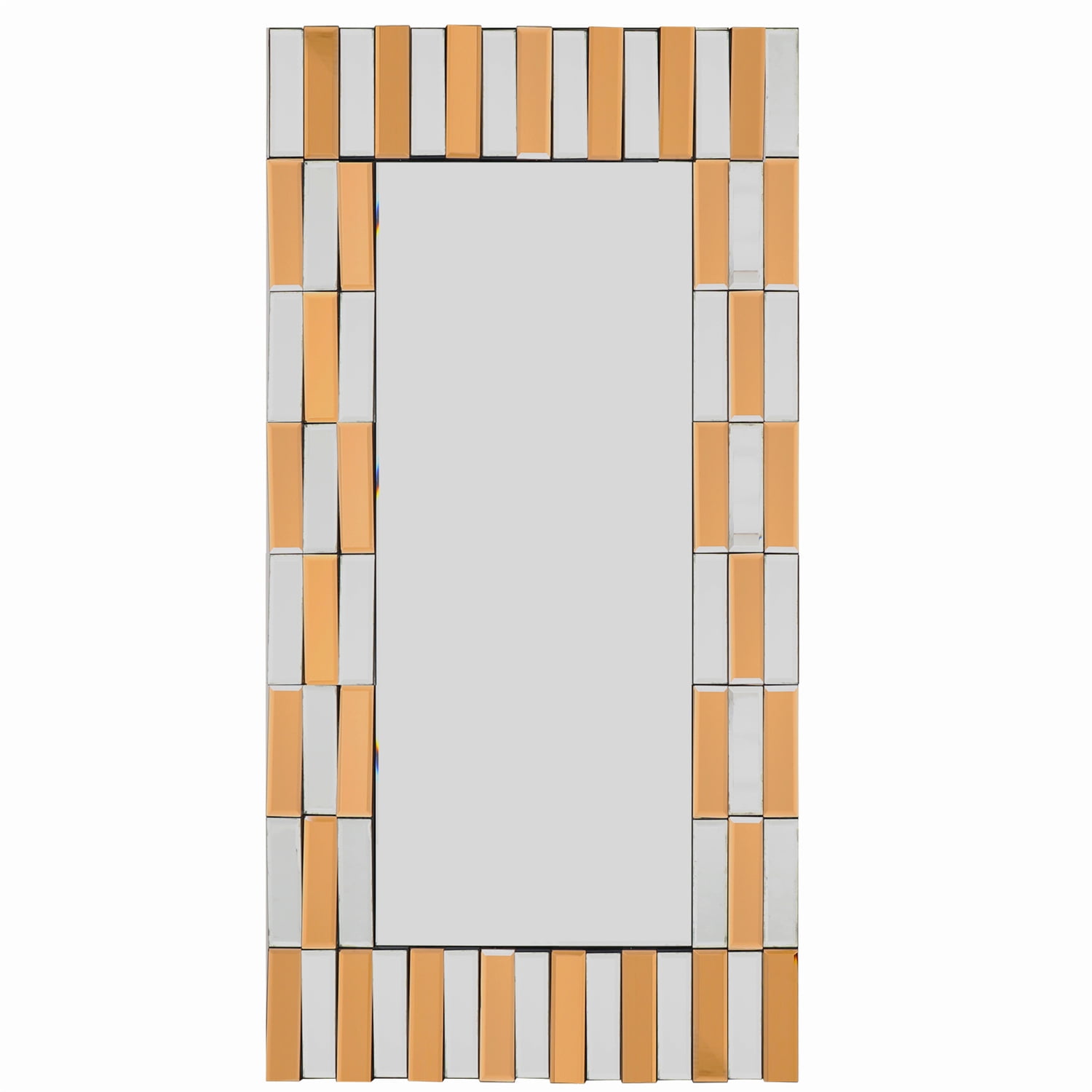 LUVODI Decorative Wall Mirror 3D Beveled Edge Art Hanging Mirror for Home Living Room 47x24in Square