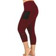 thumbnail image 1 of QELUSQELUS Women Plus Leggings Stretch Sport Skinny Capri Pants with Pockets, 1 of 4