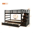 thumbnail image 5 of Cfowner Solid Wood Twin-Over-Twin Stairway Bunk Bed with Twin Size Trundle and 3 Storage Stairs, Full Length Guardrail for Guests Room,Bedroom, 5 of 7