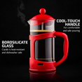 thumbnail image 2 of Prensa francesa OVENTE FPT34R de vidrio borosilicato rojo de 1 litro, 2 of 9
