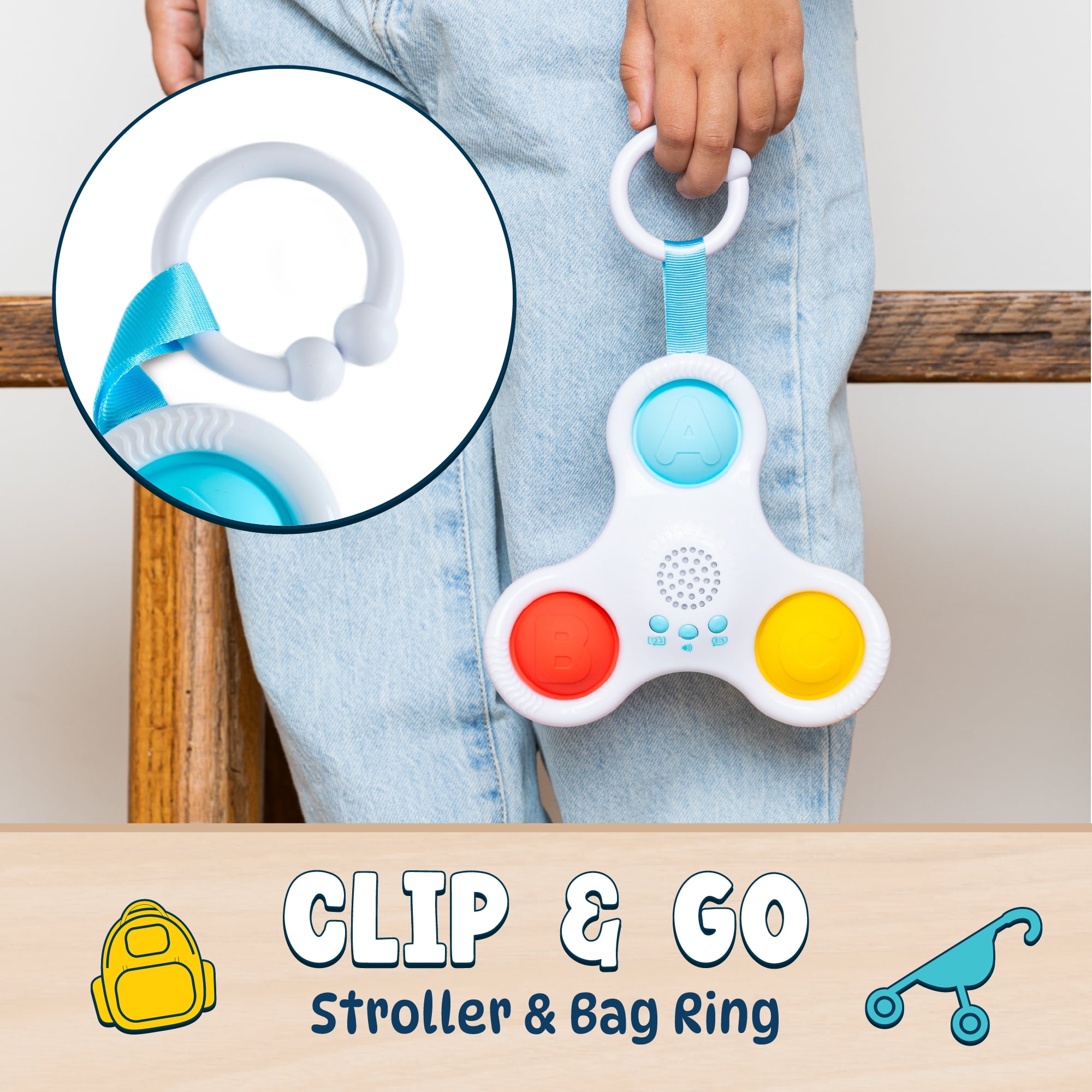 Chuckle & Roar Pop It & Learn Mini Educational and Electronic Popping Toy for Children Ages 6 months to 2+ years by Buffalo Games