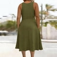 thumbnail image 4 of Plus Size Women Casual Solid Sleeveless V-Neck Long Dress with Pocket, 4 of 5