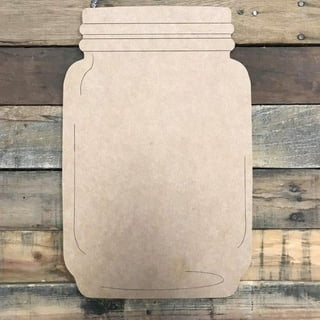 Wood Mason Jar Cutout 18 x 11-inch, Pack of 3 Wood Burning Wood Shape,  Wooden Crafts Unfinished for Country Party Decor, by Woodpeckers 