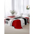 thumbnail image 5 of Red Grey Black King Size Flat Sheet, Wrinkleproof & Fadeproof Cooling Flat Bed Sheet Only, Irregular Modern Abstract Geometric Breathable Soft Bedding Top Sheets 105 x 98 Inches, 5 of 8