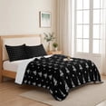 thumbnail image 5 of Quilts Full Size Bedding Set, Black Christmas Lightweight Quilted Comforter, Xmas Pine Trees Polka Dot Modern Simple Soft Reversible Bedspread Coverlet with Pillow Covers for All Season, 78" x 90", 5 of 9