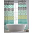 thumbnail image 5 of Teal Black Boho Sheer Curtains 84 Inch Length 2 Panels Set, Vintage Ethnic Tribe Abstract Art Voile Window Treatment Rod Pocket Curtains Sheers Drapes for Bedroom/Living Room/Kitchen 52"x84"x2, 5 of 7