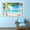 D, variant on 3D Beach Landscape Fake Window Poster Sticker Self-adhesive Seaside Coconut Tree Wallpaper Peel and Stick for Kitchen Living Rom Decor