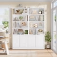 thumbnail image 3 of Hiphuta 73" Tall 6-Tier Bookcase with Cabinet, 26" Wide Minimalist Single Row Book shelf with 2 Doors and 4 Open Shelves, for Office Living Room, White, 3 of 8