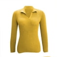 thumbnail image 4 of Casual Sweaters for Women Collared V Neck Pullover Tops Solid Basic Long Sleeve Knit Shirts Jumpers, 4 of 5