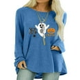 thumbnail image 1 of Tunique à Manches Longues pour Femmes T-Shirts d'Halloween Blouse Ample Chandail Décontracté Hauts, 1 of 2