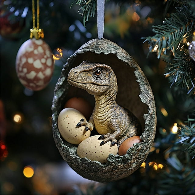 Granja Feliz Navidad Huevos de Navidad Animales Bebé Patos Dinosaurio Serpiente Huevos Adornos de Navidad Colgante de Árbol de Navidad