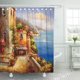 thumbnail image 1 of Cortina de Ducha ABPHQTO Paisaje Colorido Abstracto Pintura al Óleo Vista Puerto Grecia Romántica 150x180 cm, 1 of 1