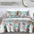 thumbnail image 5 of RUVANTI 100% Cotton 3 Pcs Quilt Set Queen/Full Bedspreads, Lightweight Coverlet, Soft, Warm Comforter. All Season Quilts Queen Size Set Include Quilt & 2 Pillowcovers, Reversible Floral Bunch Design, 5 of 7