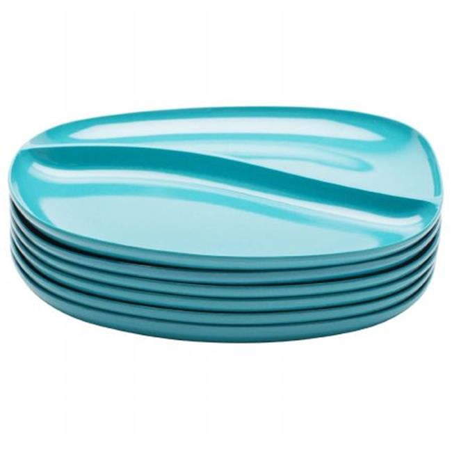 Plates Zak Designs 04120315 11 Azure Moso Bamboo Divided Dinner Plate