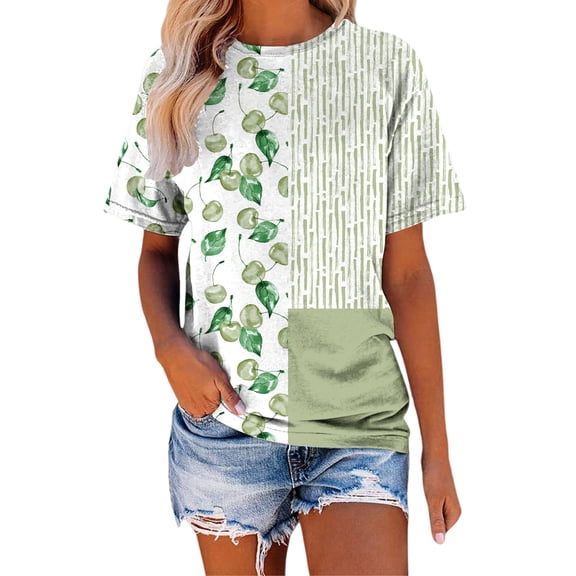 MEICHEN Women's Breast Cancer Print T Shirt In We Wear Crewneck Tee Summer Fashion Clothing for Women