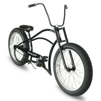 Tracer Harman GT 26'' Stretch Beach Cruiser Bike for Men Women,Single Speed,Fat Tires,Black,High Rise Handlebar,City Commute Bicycle