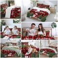 thumbnail image 5 of Snowman Merry Christmas 4 Piece Duvet Cover Set California King Size Plaid Winter Socks Xmas Tree Balls Soft Bedding Set Comforter Cover, 1 Duvet Cover 1 Flat Sheets and 2 Pillowcases, 5 of 9
