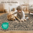 thumbnail image 4 of ODIKA 9'x12' Washable Area Rug Vintage Distressed Ornate Border Abstract Faded Interlocking for Dining Room, Basement, Large Office, Non-Slip Chair-Friendly, 4 of 7