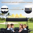 thumbnail image 3 of Wanan Foldable Push-Pull Rod Wagon 2 Seater Stroller with Adjustable Canopy, Black, 3 of 9