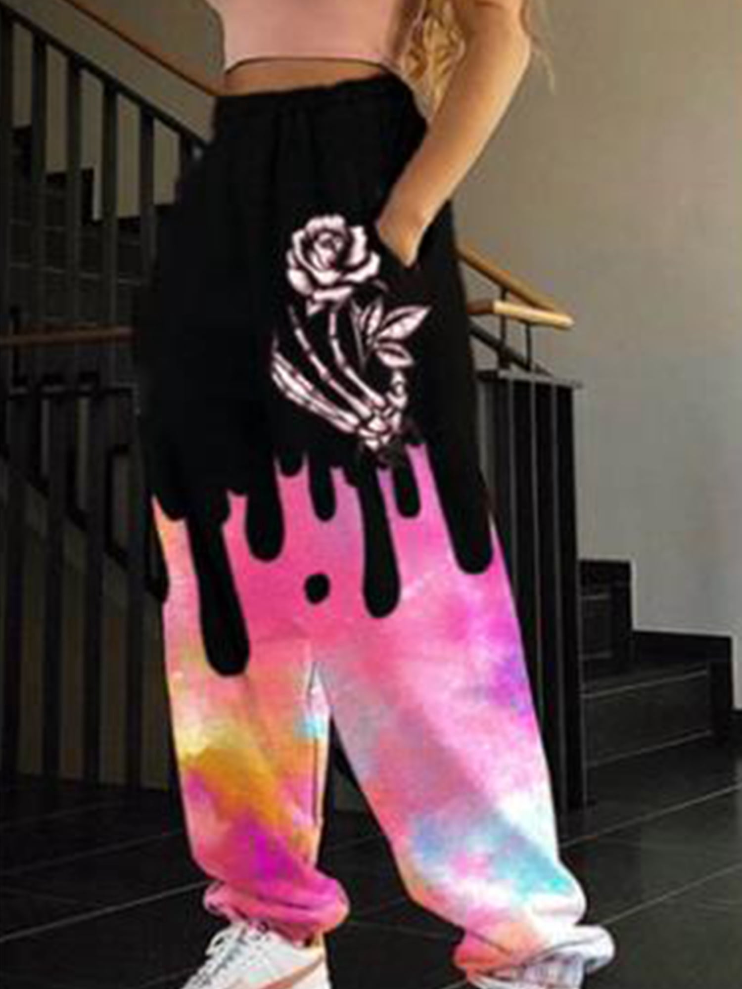 Qiylii Women Loose Sweatpants, Elastic 