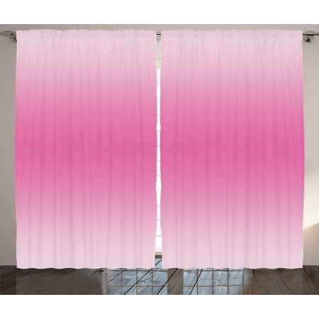 Cotton Modern Curtain - Ombre Curtains 2 Panels Set, Fairytale Cotton Candy Inspired Girly Design Room Decorations Digital Modern Art Print, Window Drapes for Living Room Bedroom, 108W X 84L Inches, Pink, by Ambesonne