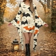 thumbnail image 2 of Women's Casual Halloween Dress Printed Casual Long Sleeve Round Neck Pullover Patchwork Dress, 2 of 5