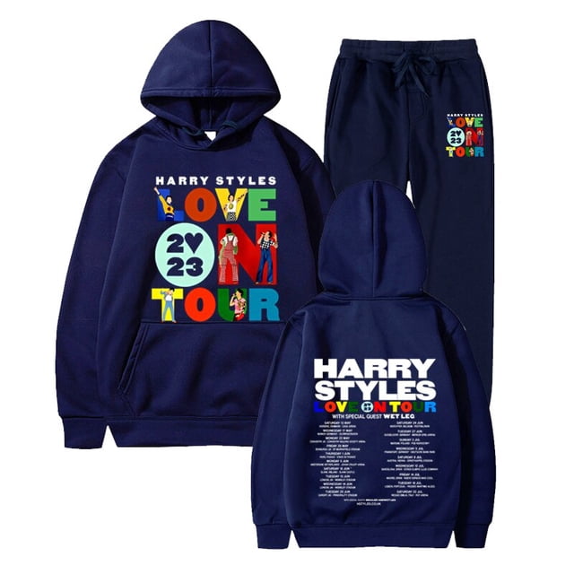 Conjunto de sudadera con capucha para hombre y mujer, chándal informal con estampado de Love on Tour, ropa de Anime con cremallera, 2023