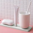 thumbnail image 2 of Diatomite Toothbrush Holder - 8.9 x 2.8 Inches Water Absorbent Diatomite Coasters with Holder - Soft Diatom Mud Material - Perfect for Bathroom Sink, Home, Hotel, and Public Spaces - Easy to Use, 2 of 5