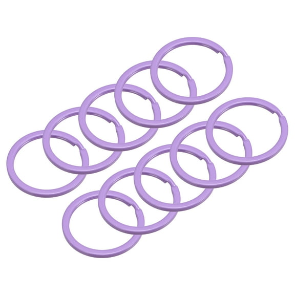 Uxcell Split Keychain Rings, 30mm/1.2 inch Round Flat Key Holder, Purple, 24Pcs
