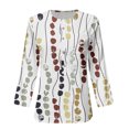 thumbnail image 4 of Puntoco Camisas y Blusas 3/4 para Mujer, Camiseta de Verano para Mujer Cuello Redondo Flores Impreso Tops Sueltos Camisetas de Manga Corta para niña Puntoco Puntoco-7962, 4 of 4