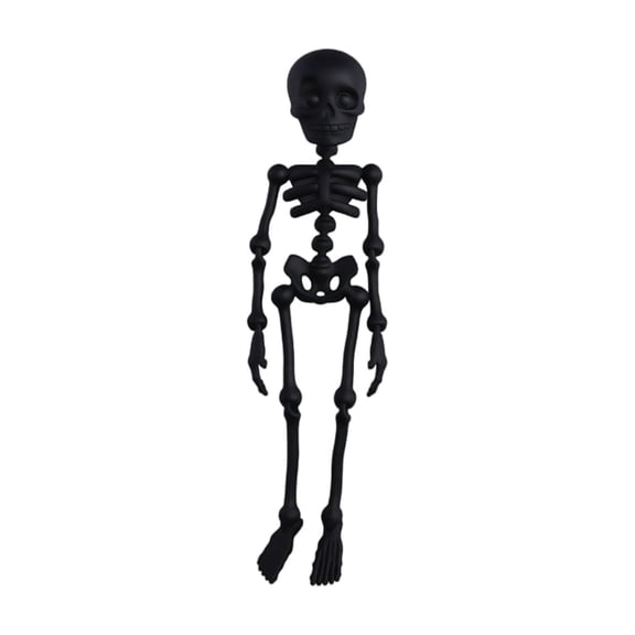 Skeleton Figurine Black Posable Magnetic Halloween Home Decor Single Pack