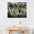 thumbnail image 2 of COMIO  Black and White City Canvas Wall Art Seattle at Gold Sunset Pictures for Living Room Modern Washington Skyline Cityscape Posters Stretched and Framed, 2 of 4