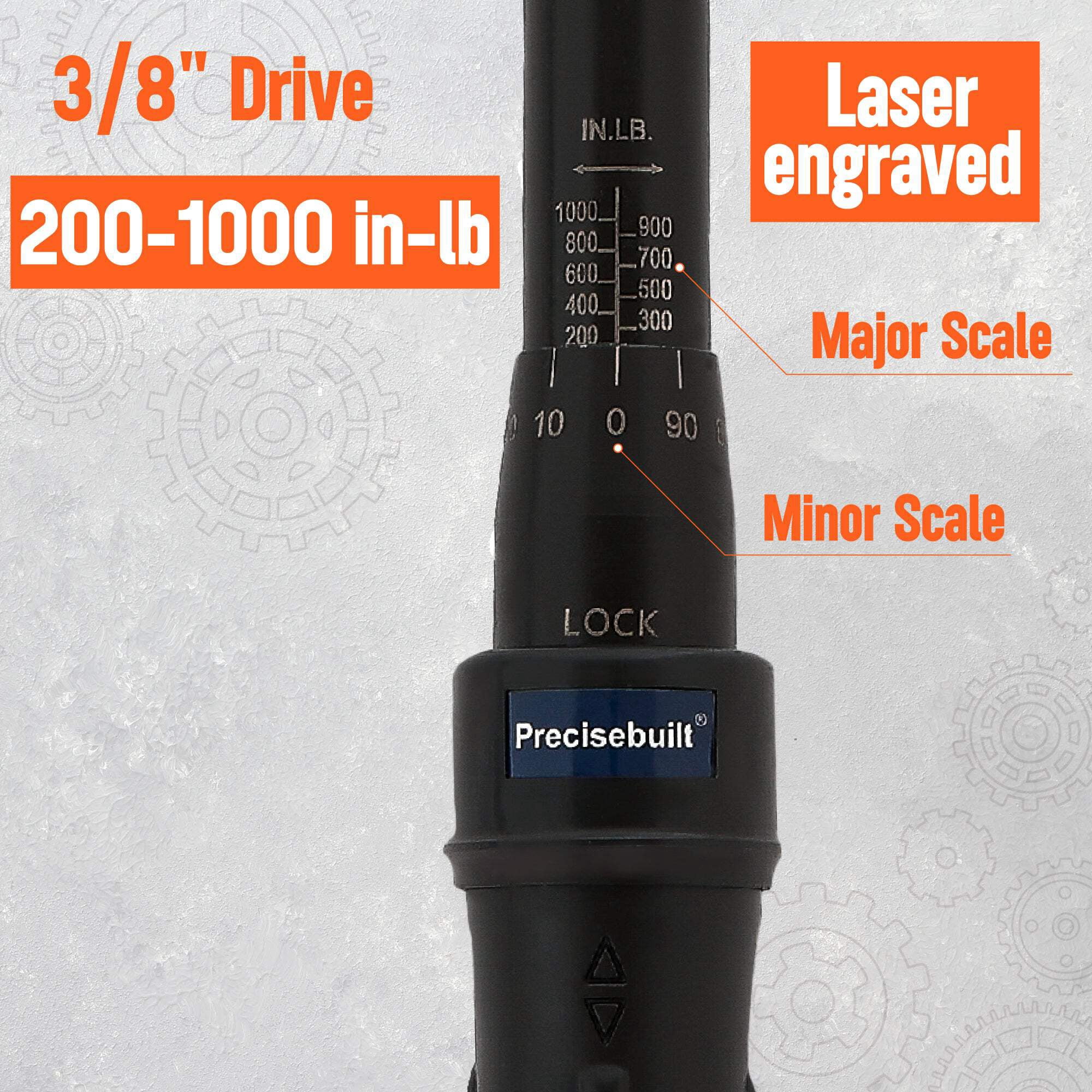 Precisebuilt 3/8" Drive 200-1000 in-lb Click Tech Torque Wrench