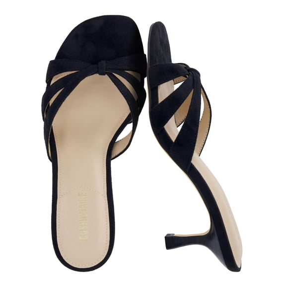 Cushionaire Malta Strappy Kitten Heels for Women, Dressy Open Toe Low Heel Sandals with Memory Foam Comfort