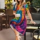 thumbnail image 3 of Balery Vibrant Parrot Splash Art Vestidos sueltos de manga corta para mujer, vestidos de verano 2025, vestidos casuales de corte A con vuelo., 3 of 6