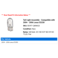 thumbnail image 2 of Tail Light Assembly - Compatible with 2004 - 2006 ES330 2005, 2 of 2