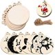 thumbnail image 2 of Adornos de árbol de Navidad de madera, decoración navideña de copos de nieve de alce personalizada, regalo de Navidad pintado a mano, 2 of 4
