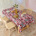 thumbnail image 3 of Red and Black Christmas Love Pattern Rectangle Tablecloth 60"x102",Waterproof Polyester Rectangle Table Cloth, Wipeable Spillproof Polyester Tablecloth for Dining, Camping, Indoor and Outdoor, 3 of 6