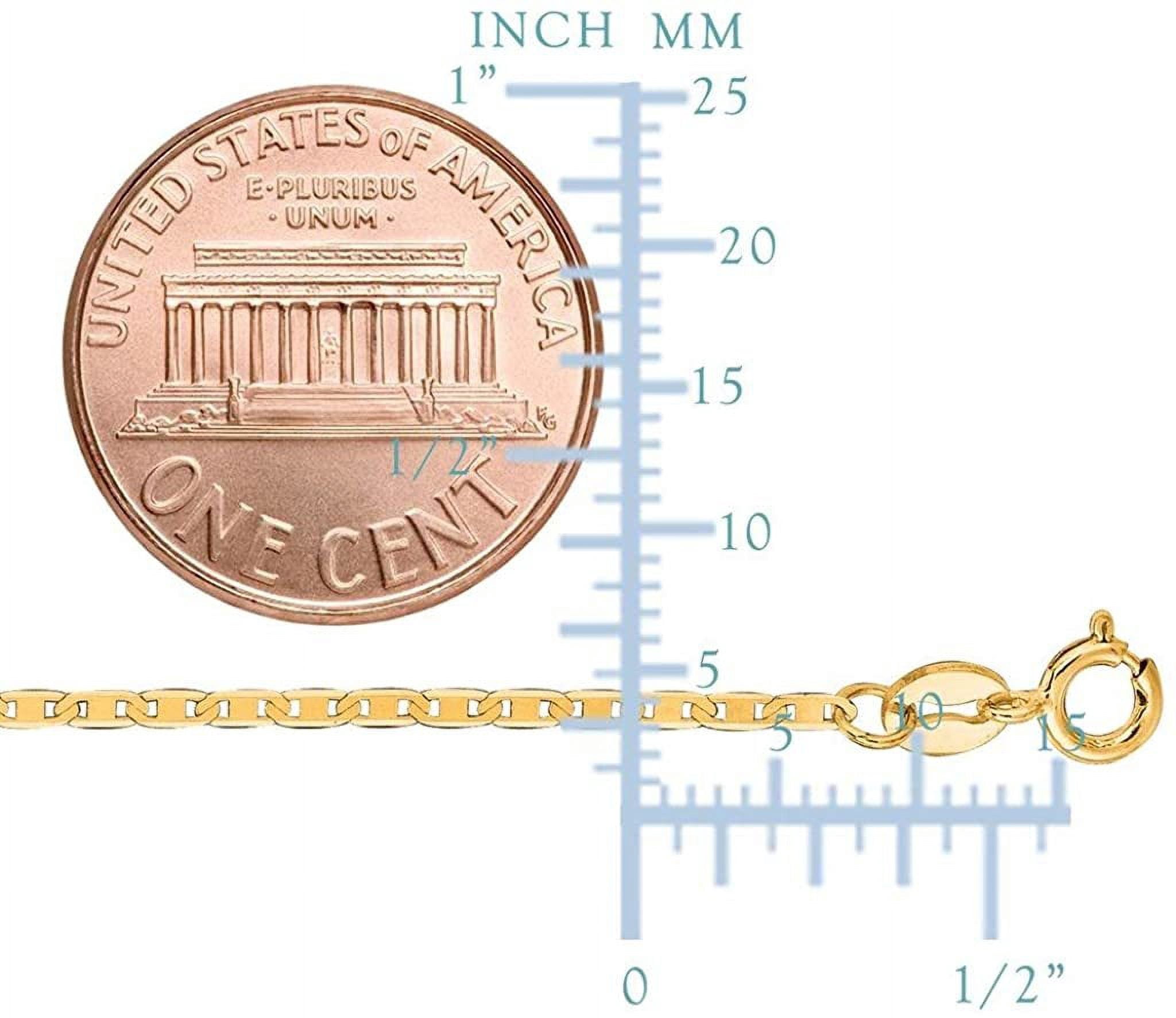 The Diamond Deal Unisex 10k SOLID Yellow Gold 1.2mm Shiny Mens Mariner-Link Chain Necklace for Pendants and Charms with Spring-Ring Clasp ( 7", 10", 16", 18" 20" or 24 inch) Mens 10k Mariner Chains
