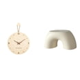 thumbnail image 1 of Reloj de pared nórdico moderno minimalista y taburete para cambiar zapatos, combinación elegante para el hogar, el dormitorio, la oficina, la sala de, 1 of 8
