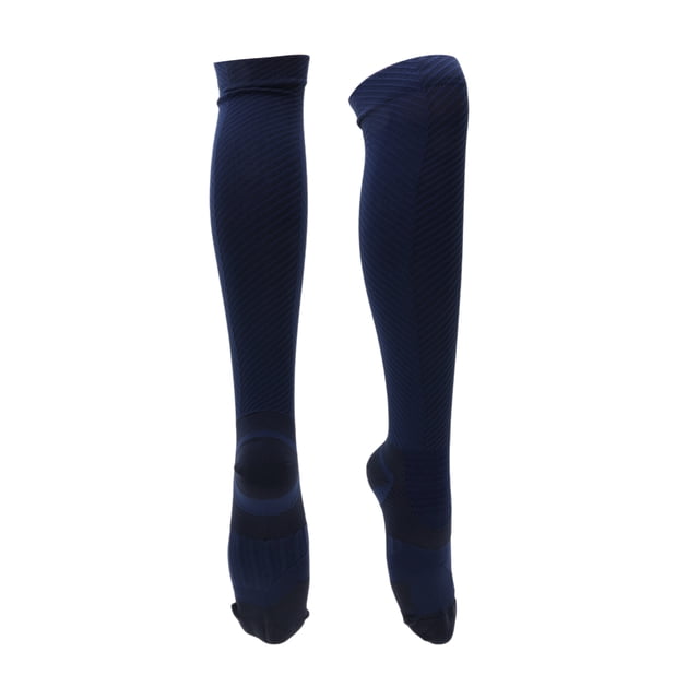 Calcetines de ciclismo Unique Bargains, anti-fricción, para exteriores, color azul oscuro, talla L, neutros y universales, 1 par, diseño de bloques de color en sarga