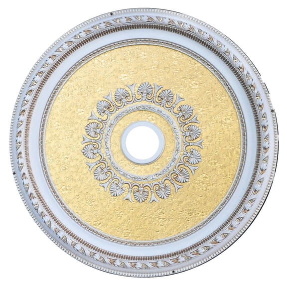 Artistry Lighting Round 32" Antique White Ceiling Medallion Gold Floral Motif (ART80-F1-075)