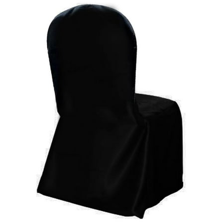 - BalsaCircle Black Polyester Satin Crepe Back Chair Cover - Party Wedding Reception Home Dining Catering Decorations Supplies
