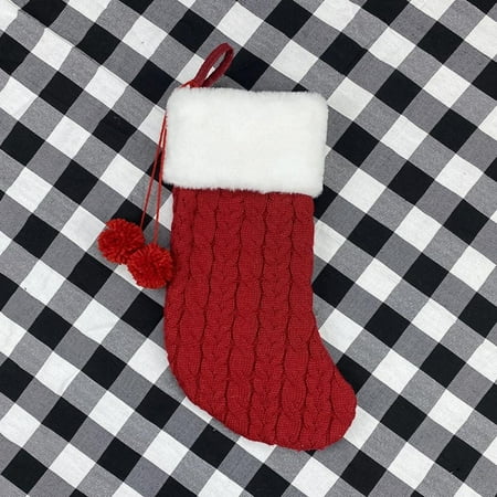 

Taehoxa Knitted Christmas socks bag candy bag Christmas decorations Christmas socks Christmas pendant ornaments