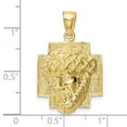 thumbnail image 2 of FJC Finejewelers 10 kt Yellow Gold Themed Polished 2-D Large Jesus Head with Crown Charm 21.04 mm x 18.89 mm, 2 of 4
