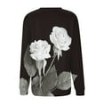 thumbnail image 5 of VNKIDY Women's Sweatshirt Autumn Spring Oversized Rose Prints Pullover Long Sleeve Crewneck Loose Fit Sweatshirts For Cold Weather Lovely Tops, 5 of 5