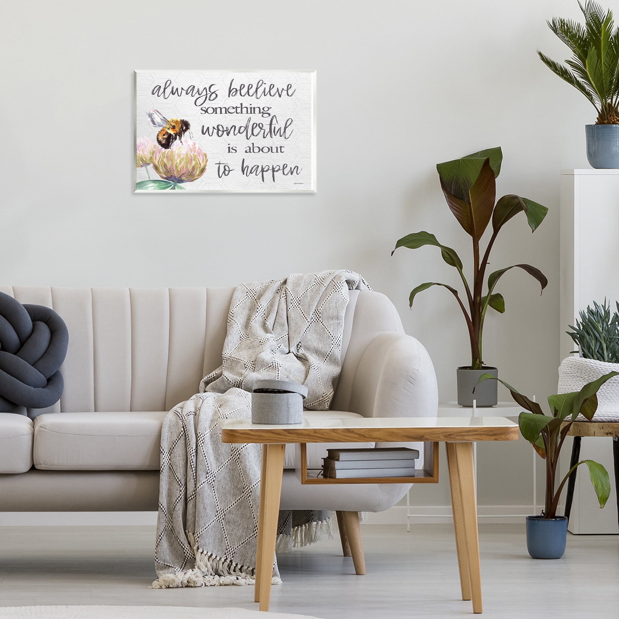 Stupell Industries Always Believe Something Wonderful Wall Plaque Art, design by Susie Boyer